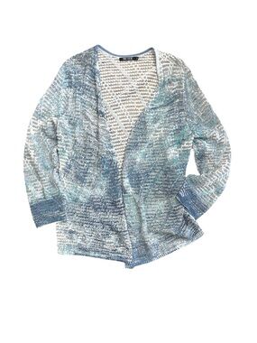 NIC & ZOE BEAUTIFUL OPEN FRONT CARDIGAN OCEAN INSPIRED  SEA MAP
TIE DYE PATTERN